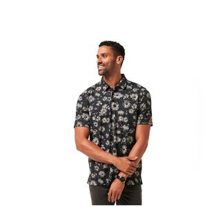 TravisMathew Men's Shaded Grove Floral Print Polo T Shirt Men’s size Large